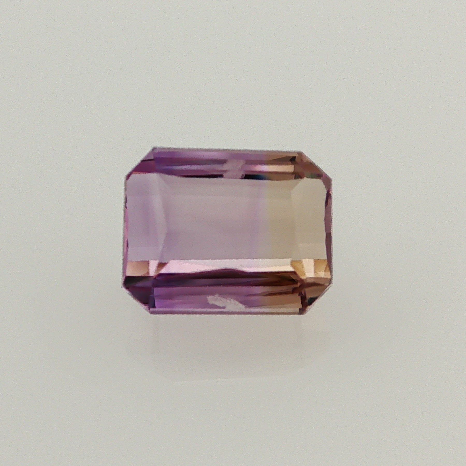 Natural ametrine, light purple / light yellow, octagon cut, 9.91 ct, loose gemstone.