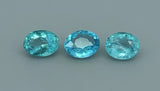 Natural Apatite 3.85 ct – 3 - Piece Set, Light Blue, Oval Cut, Untreated