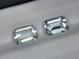 Natural Aquamarine 1.75 ct – Matched Pair, Blue Octagon Cut, Untreated