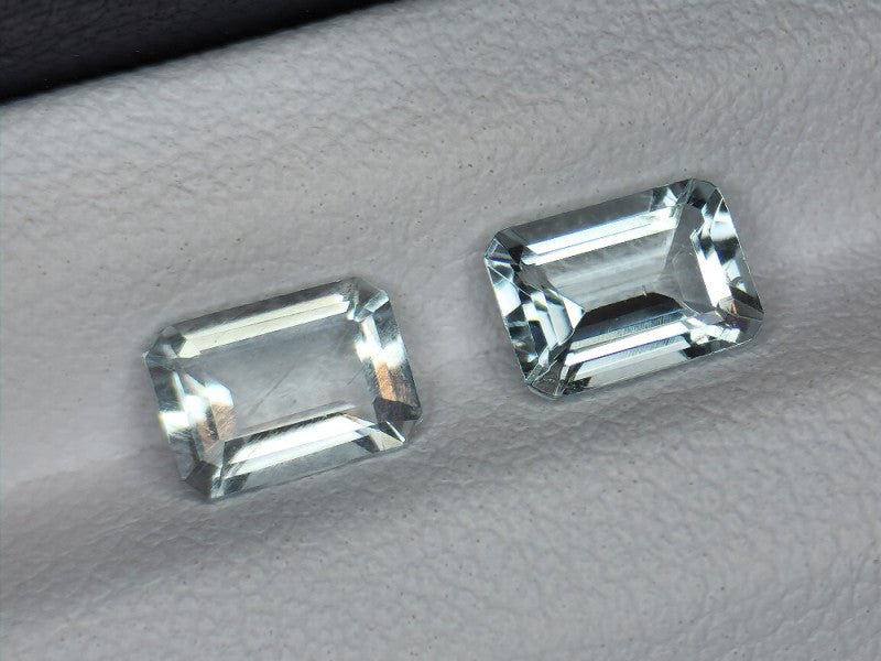 Natural Aquamarine 1.75 ct – Matched Pair, Blue Octagon Cut, Untreated