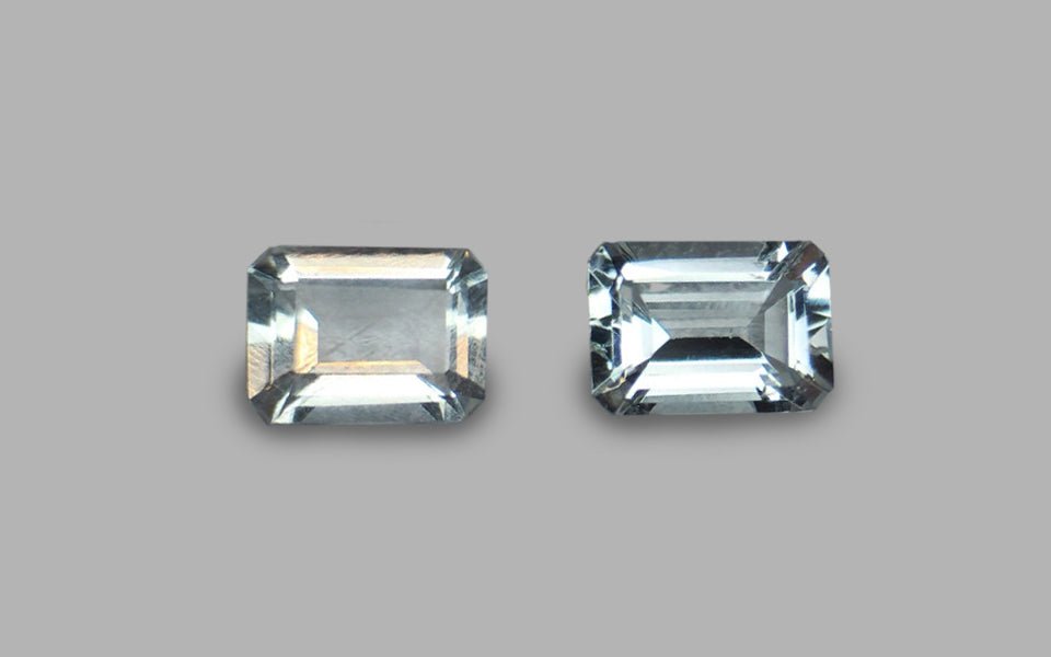 Natural Aquamarine 1.75 ct – Matched Pair, Blue Octagon Cut, Untreated