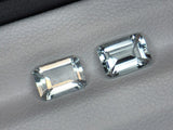 Natural Aquamarine 1.75 ct – Matched Pair, Blue Octagon Cut, Untreated