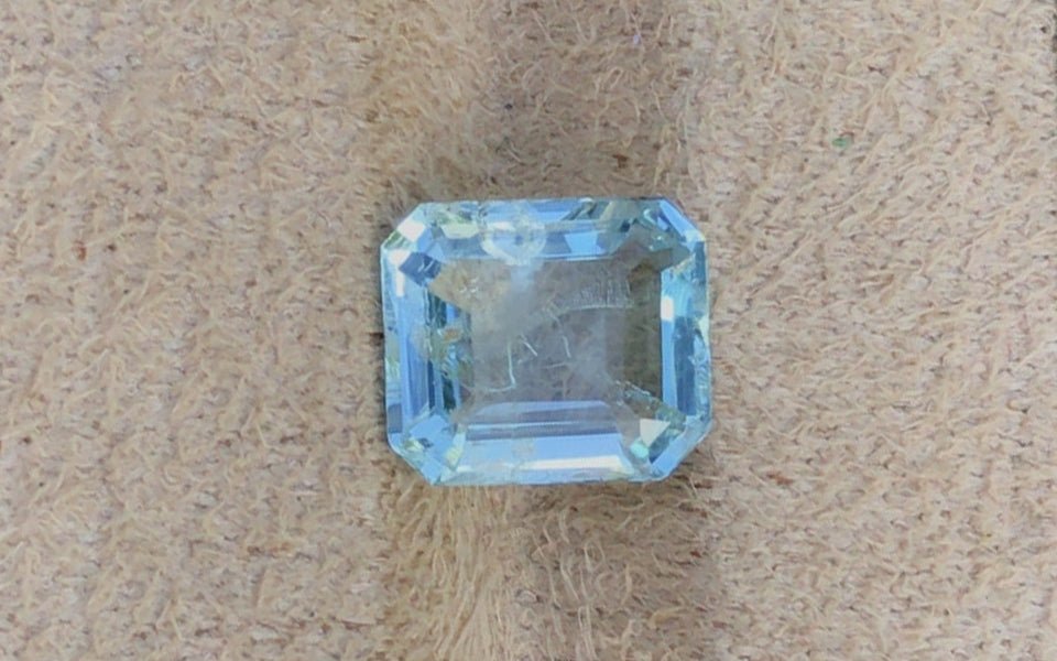 Natural Aquamarine 3.12 ct – Sky Blue, Octagon Cut, Untreated, Brazil