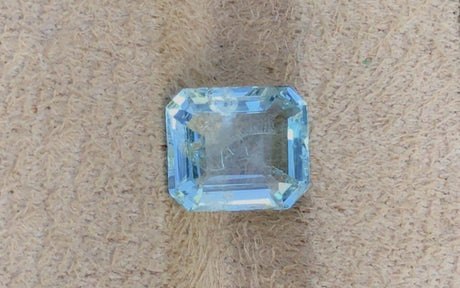 Natural Aquamarine 3.12 ct – Sky Blue, Octagon Cut, Untreated, Brazil