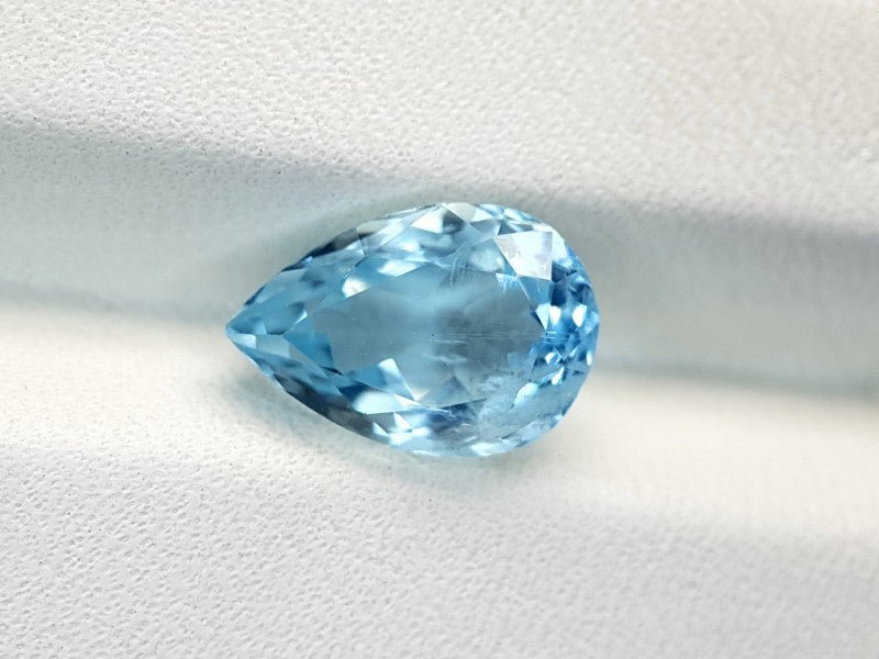 Natural Aquamarine 3.20 ct – Blue, Pear Cut, Untreated