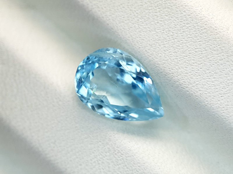 Natural Aquamarine 3.20 ct – Blue, Pear Cut, Untreated