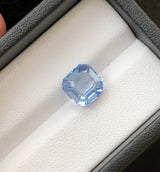 Natural Aquamarine 3.20 ct – Sea Blue, Asscher Cut, Irradiated, Brazil