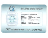 Natural Aquamarine 6.95 ct – Oval Cut, Untreated, ČGL Certified
