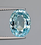 Natural Blue Zircon 4.80 ct – Oval Cut, Heated, Cambodia