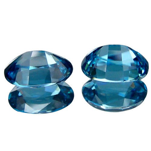 Natural Blue Zircon Pair 2.62 ct – Oval Cut, Heated, Madagascar