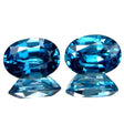 Natural Blue Zircon Pair 2.62 ct – Oval Cut, Heated, Madagascar