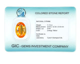 Natural Citrine 11.73 ct – Oval Cut, Untreated, Lab Certified