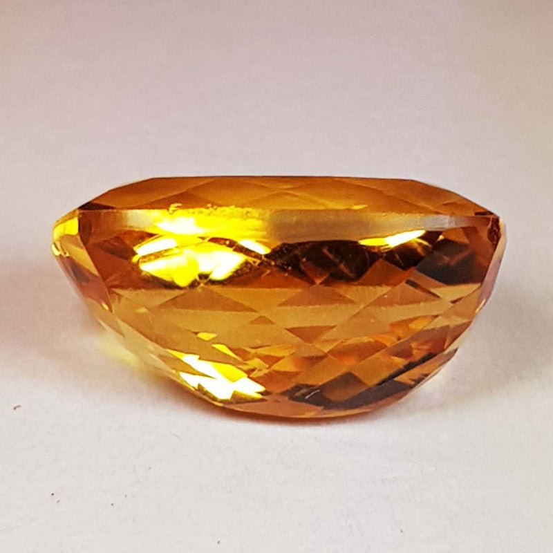 Natural Citrine 12.05 ct – Cushion Cut, Heated, ČGL Certified