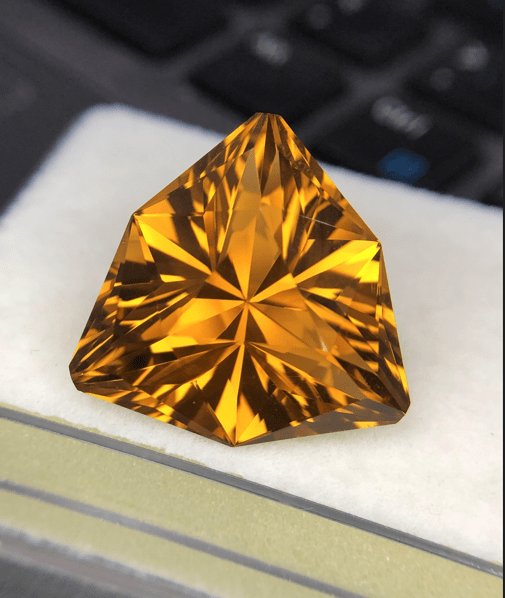 Natural Citrine 24.24 ct – Fancy Trillion Cut, Heated