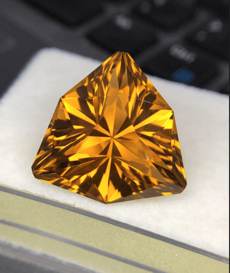 Natural Citrine 24.24 ct – Fancy Trillion Cut, Heated