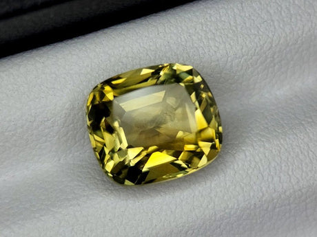 Natural Citrine 5.65 ct – Cushion Cut, Yellow - Green, Untreated