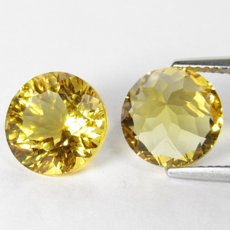 Natural Citrine, , Matched Pair 6.62 ct – Round Cut, Heated