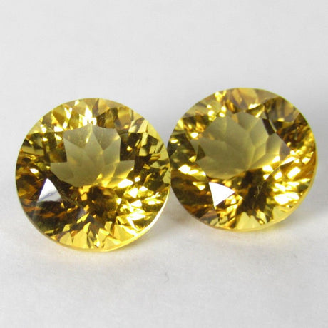 Natural Citrine, , Matched Pair 6.62 ct – Round Cut, Heated