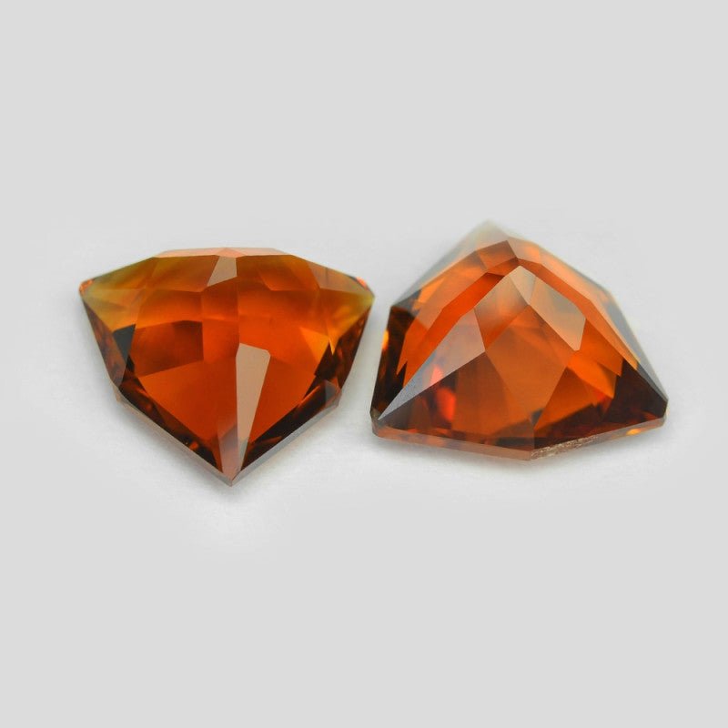 Natural Citrine, Matched Pair 8.09 ct – Fancy Trillion Cut, Heated