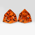 Natural Citrine, Matched Pair 8.09 ct – Fancy Trillion Cut, Heated