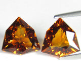 Natural Citrine, Matched Pair 8.38 ct – Fancy Trillion Cut, Heated