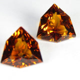 Natural Citrine, Matched Pair 8.38 ct – Fancy Trillion Cut, Heated