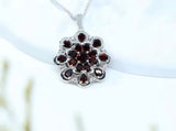 Natural Garnet Pendant 4.20 ct – Pear Cut, Gold Plated Silver, Latin - Inspired Design