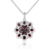 Natural Garnet Pendant 4.20 ct – Pear Cut, Gold Plated Silver, Latin - Inspired Design