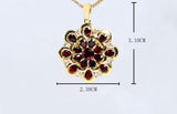 Natural Garnet Pendant 4.20 ct – Pear Cut, Gold Plated Silver, Latin - Inspired Design