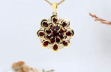 Natural Garnet Pendant 4.20 ct – Pear Cut, Gold Plated Silver, Latin - Inspired Design