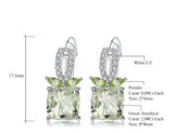 Natural Green Amethyst & Peridot Earrings 4.16 + 0.18 ct – Round Cut, 925 Sterling Silver
