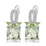 Natural Green Amethyst & Peridot Earrings 4.16 + 0.18 ct – Round Cut, 925 Sterling Silver