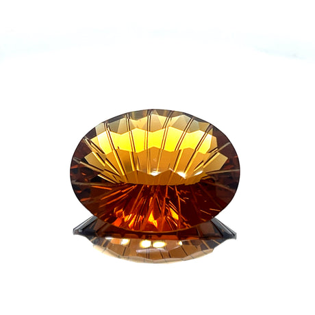 Natural Honey Citrine 26.11 ct – Oval Honeycomb Cut, Untreated