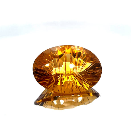 Natural Honey Citrine 35.05 ct – Oval Honeycomb Cut, Untreated