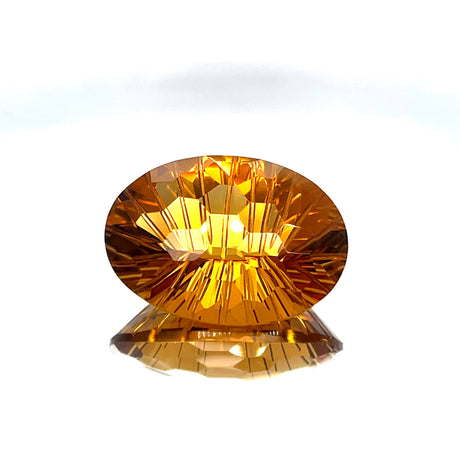 Natural Honey Citrine 35.05 ct – Oval Honeycomb Cut, Untreated