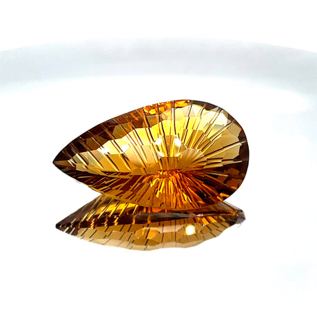 Natural Honey Citrine 37.70 ct – Cushion Honeycomb Cut, Untreated