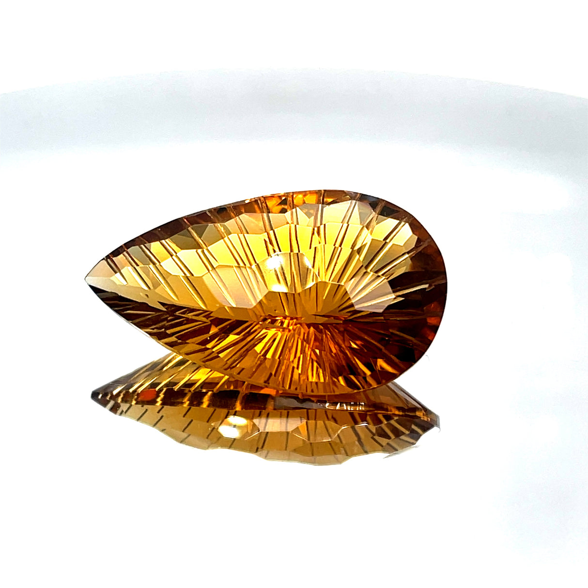 Natural Honey Citrine 37.70 ct – Cushion Honeycomb Cut, Untreated