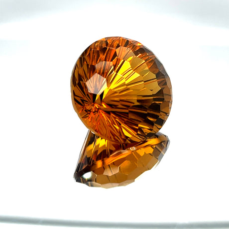 Natural Honey Citrine 38.37 ct – Round Honeycomb Cut, Untreated
