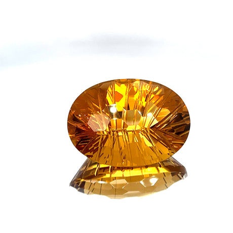 Natural Honey Citrine 39.23 ct – Oval Honeycomb Cut, Untreated