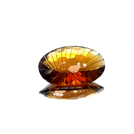 Natural Honey Citrine 44.60 ct – Oval Honeycomb Cut, Untreated