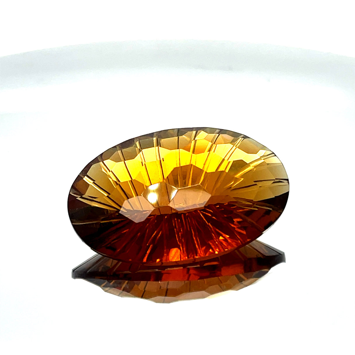 Natural Honey Citrine 46.78 ct – Oval Honeycomb Cut, Untreated
