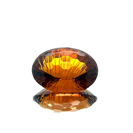 Natural Honey Citrine 56.17 ct – Oval Honeycomb Cut, Untreated