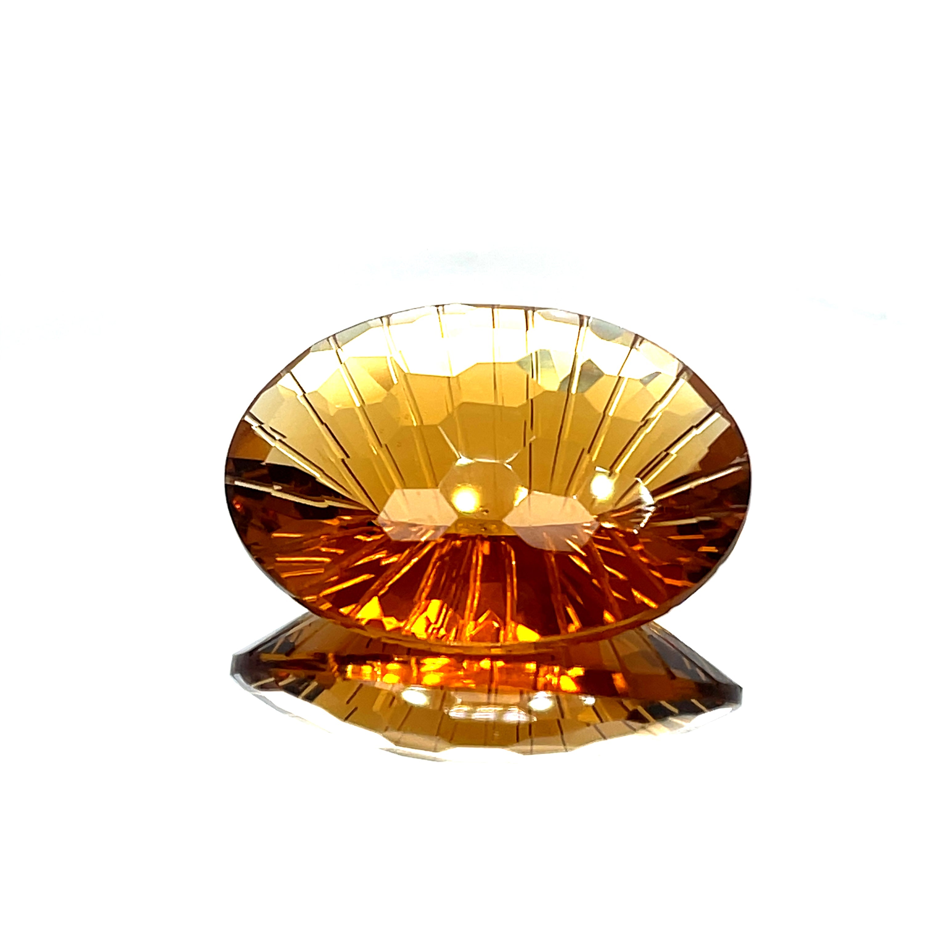 Natural Honey Citrine 69.06 ct – Oval Honeycomb Cut, Untreated