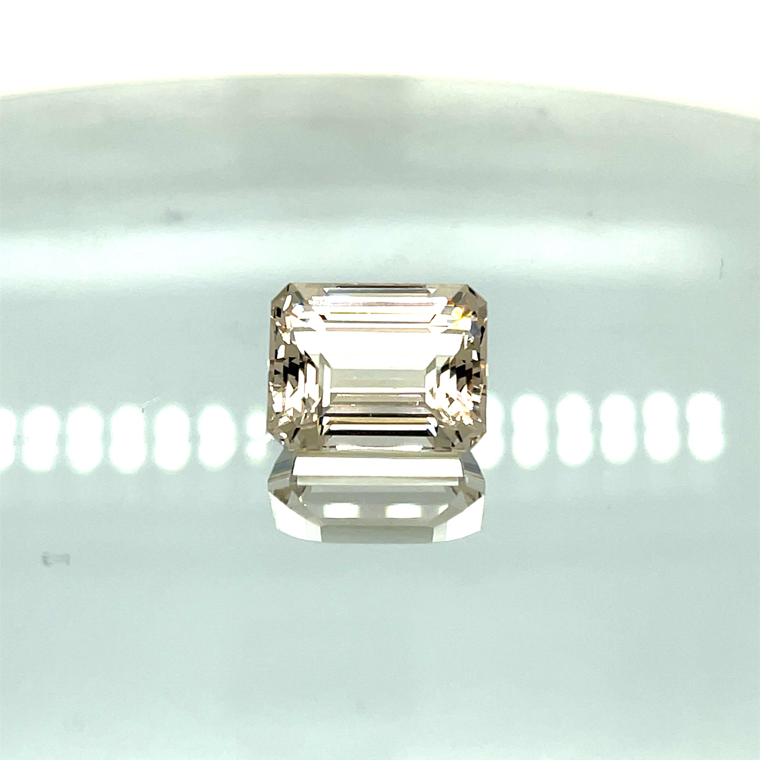 Natural Morganite 10.70 ct – Emerald Cut, Unheated