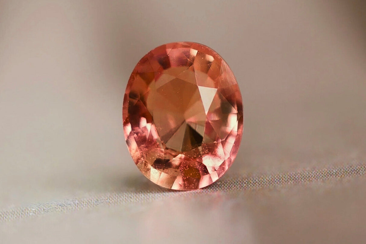 Natural Padparadscha Sapphire 1.08 ct – Oval Cut, Heated, GUILD Certified