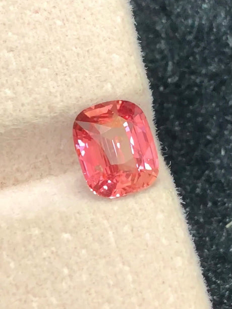 Natural Padparadscha Sapphire 1.57 ct – Cushion Cut, Heated, GRS Certified