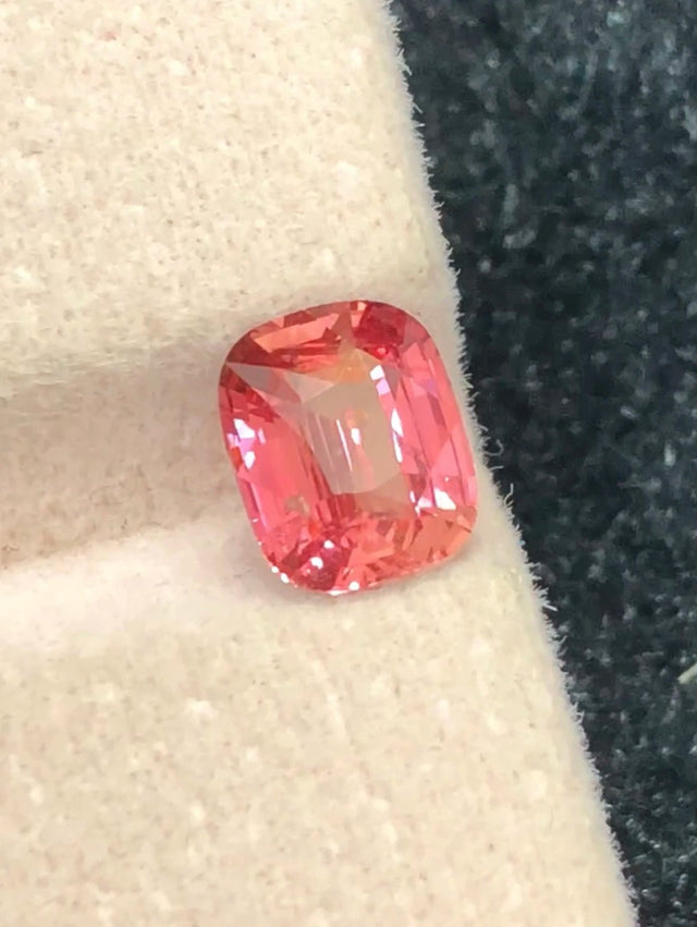 Natural Padparadscha Sapphire 1.57 ct – Cushion Cut, Heated, GRS Certified