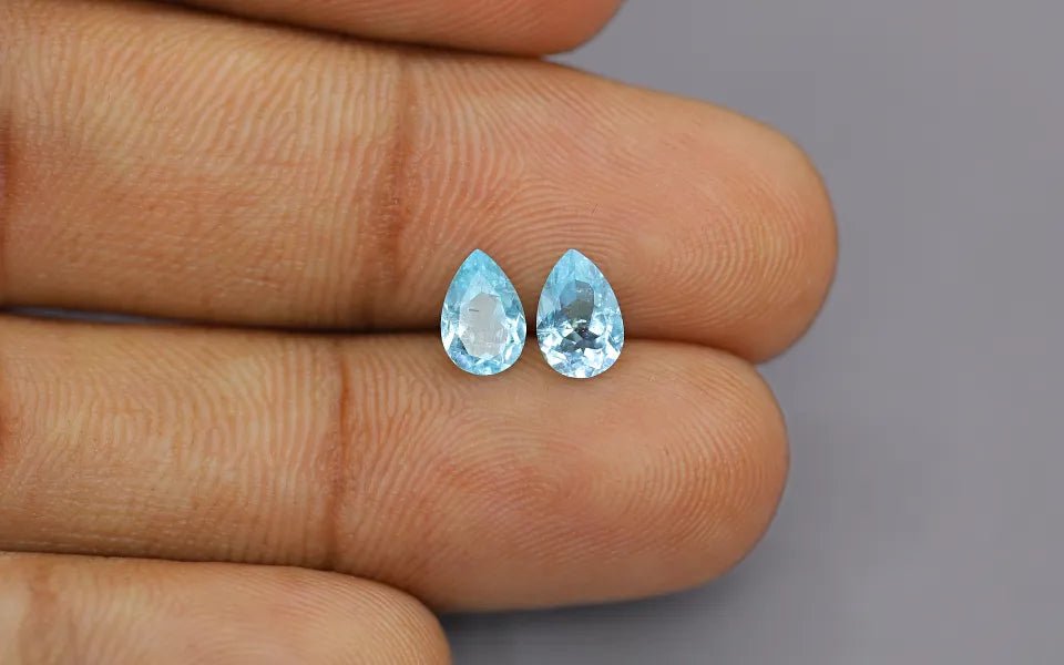 Natural Paraiba Tourmaline 1.21 ct (Pair) – Pear Cut, Heated, GIA Certified