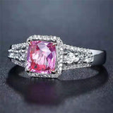 Natural Pink Sapphire Engagement Ring 1.30 ct – 18K White Gold with Diamonds
