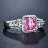 Natural Pink Sapphire Engagement Ring 1.30 ct – 18K White Gold with Diamonds